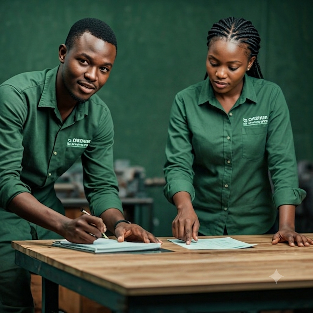 Young Kenyan entrepreneurs collaborating